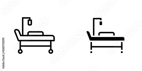 Hospital bed icons for app and websites.