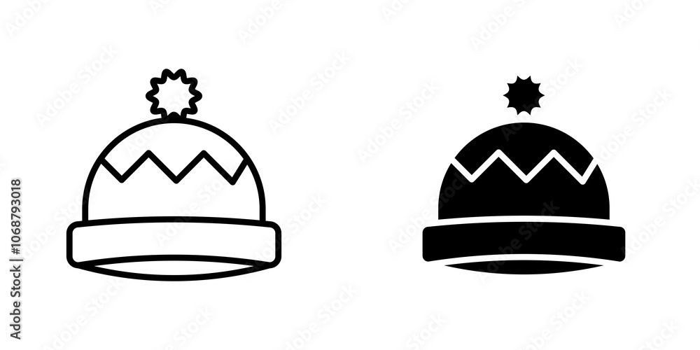 Beanie icon symbol collection on white background. Beanie icon symbol collection on white background.