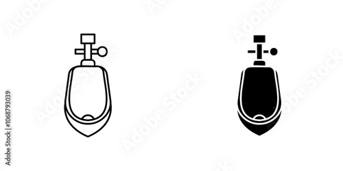 Urinal icon symbol collection on white background.