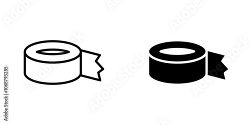 Adhesive tape icon symbol collection on white background.