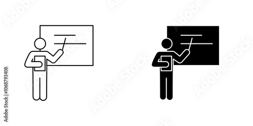 Teaching icon symbol collection on white background.