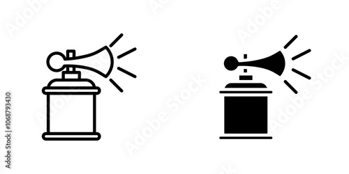 Air horn icon symbol collection on white background.