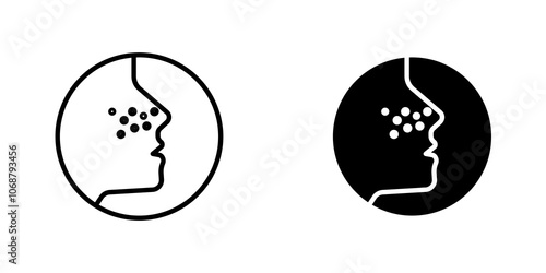 Acne icon symbol collection on white background.