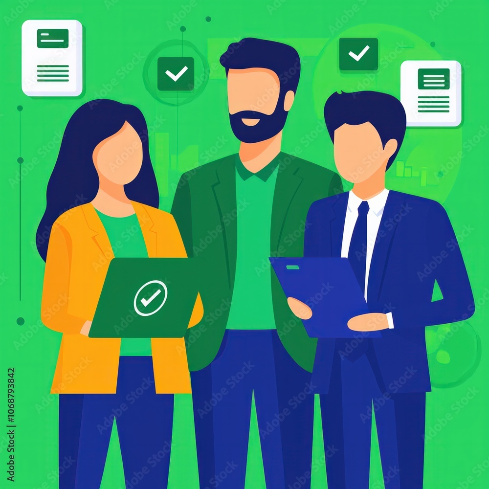 Three Professionals Collaborate to Enhance Business Success Three Professionals Collaborate to Enhance Business Success