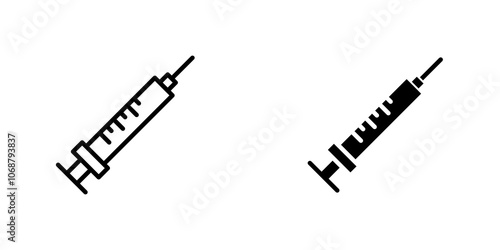 Needle icon symbol collection on white background.