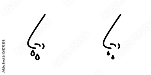 Stuffy nose icon symbol collection on white background.