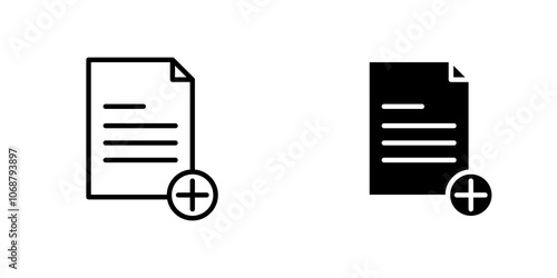 Add document icon symbol collection on white background.