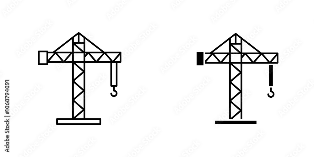 Crane icon symbol collection on white background. Crane icon symbol collection on white background.