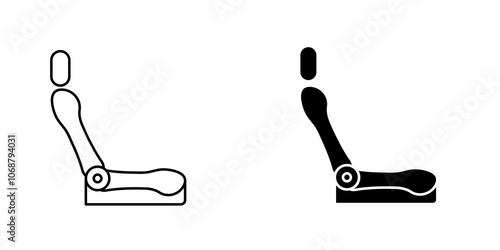 Car seat icon symbol collection on white background.