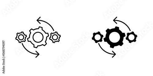 Operation icon symbol collection on white background.