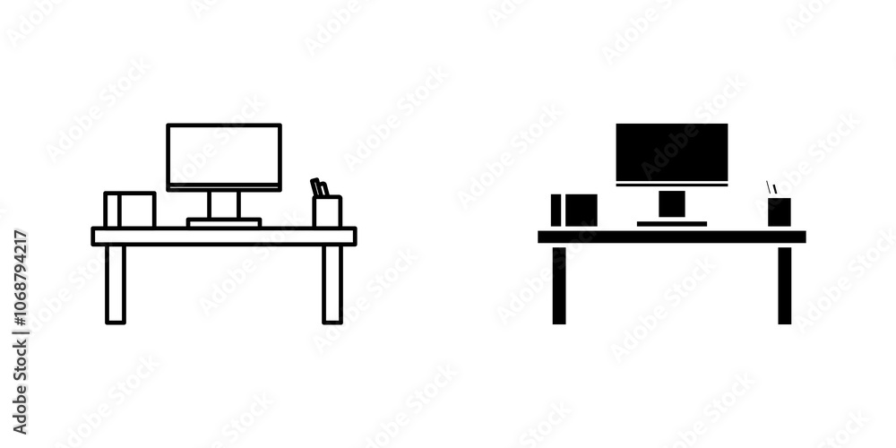 Workspace icon symbol collection on white background. Workspace icon symbol collection on white background.