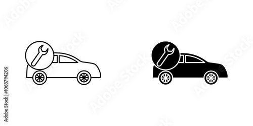 Car repair icon symbol collection on white background.