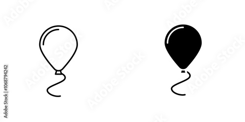 Balloon icon symbol collection on white background.