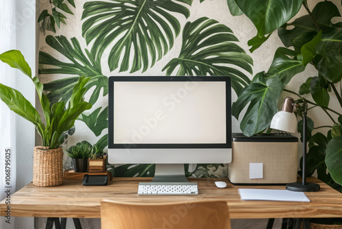 Creating a Stylish Modern Home Office with Tropical Vibes and Natural Decor