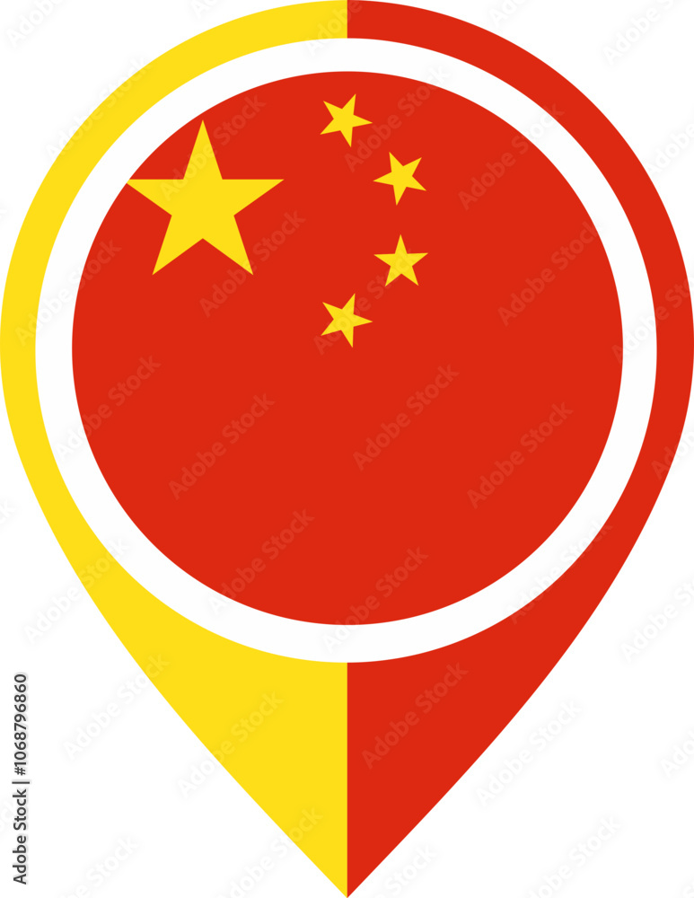 Map Icon Inside China Flag Map Icon Inside China Flag
