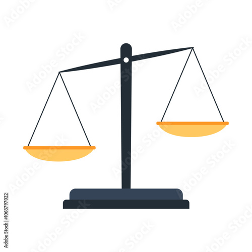 Libra, weighing scales -  symbol of balance and law. Vector isolated on white.