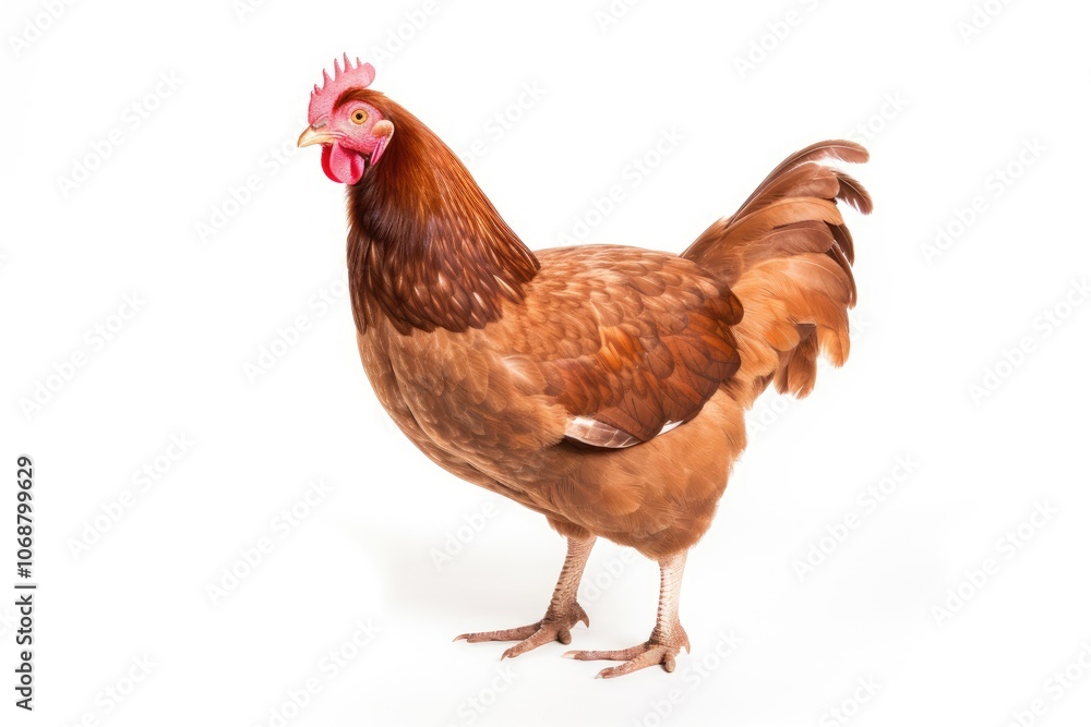 Brown hen isolated on white Brown hen isolated on white
