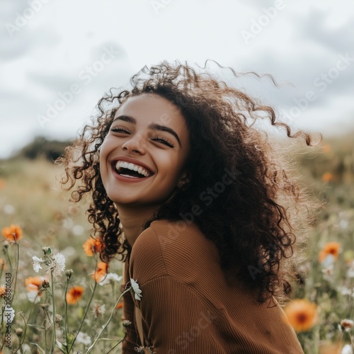 portrait of a woman in a field