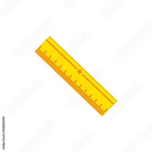 Ruler Icon Illustration - Minimalist and Accurate Design, Ideal for Measuring, Drawing, Education, School Supplies, and Office Tools. Suitable for digital and print use