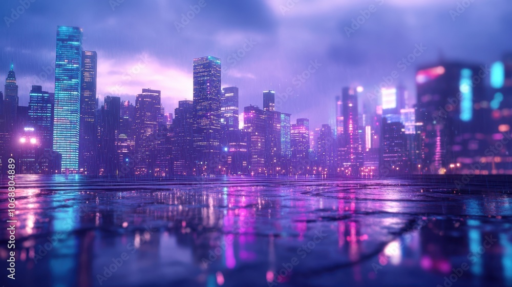 Fototapeta premium The Vibrant Urban Nightscape