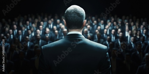 Leader Inspires Crowd with Vision and Confidence