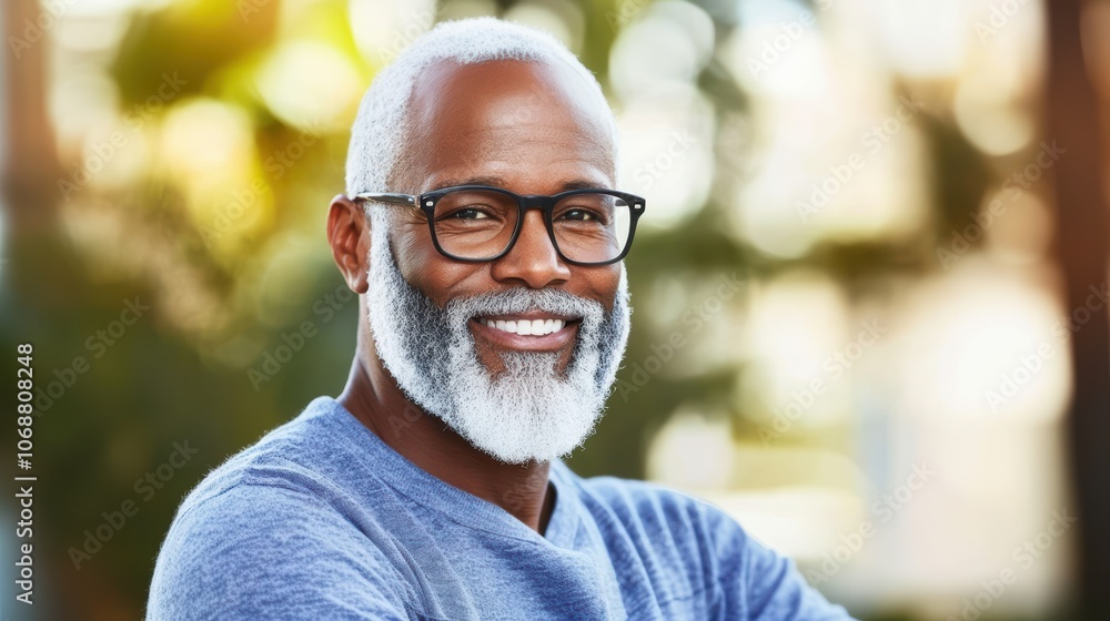 Mature Confidence: A portrait of a confident and charismatic senior man with a warm smile, showcasing the beauty of aging gracefully. Mature Confidence: A portrait of a confident and charismatic senior man with a warm smile, showcasing the beauty of aging gracefully.