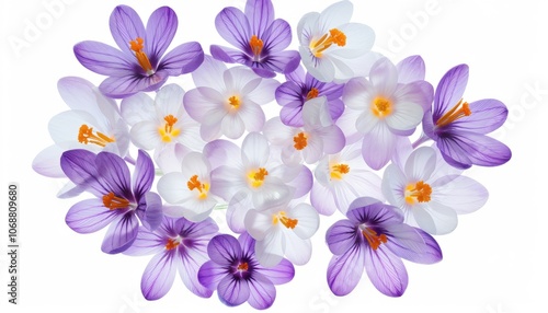 White Violet Crocus Collage: A Stunning Spring Bouquet