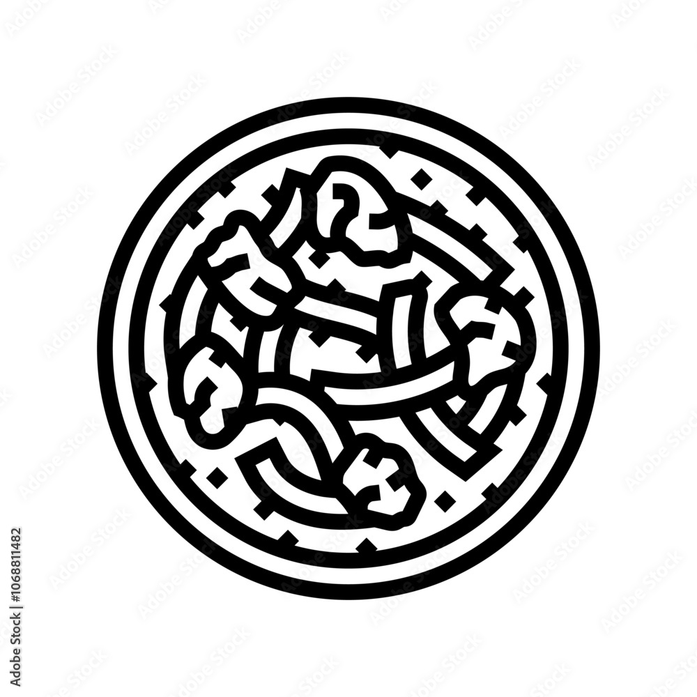 soup chicken food line icon vector. soup chicken food sign. isolated contour symbol black illustration soup chicken food line icon vector. soup chicken food sign. isolated contour symbol black illustration
