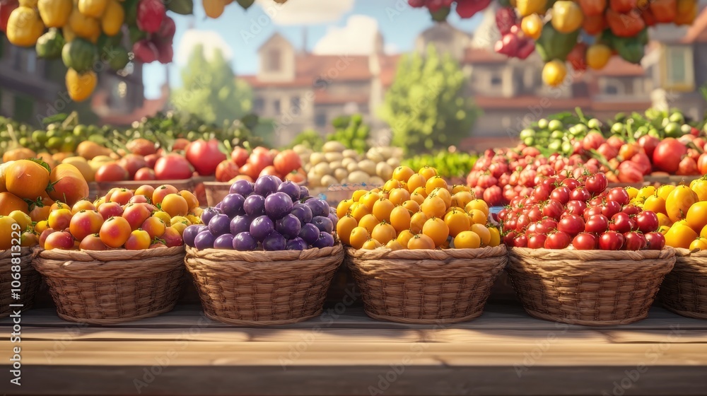 Gooseberries and goldenberries displayed vibrantly at a bustling fruit and vegetable market stall fresh produce local harvesting Gooseberries and goldenberries displayed vibrantly at a bustling fruit and vegetable market stall fresh produce local harvesting