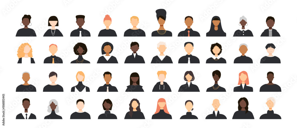 Icons of different people. Modern design. Icons of different people. Modern design.