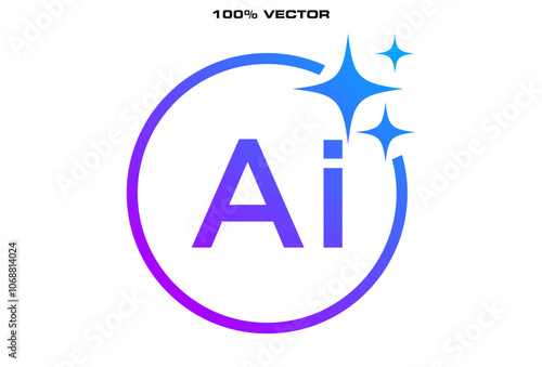 Generate AI icon. Artificial intelligence and Machine learning technology concept.