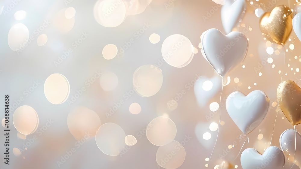 White Gold Volumetric Hearts: Beautiful and Stylish Background for Valentine's Day White Gold Volumetric Hearts: Beautiful and Stylish Background for Valentine's Day