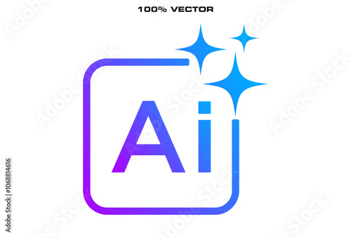 Generate AI icon. Artificial intelligence and Machine learning technology concept. 1