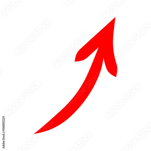 red hand drawn upwards arrow 