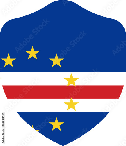 Cape Verde Flag on Shield Shape photo