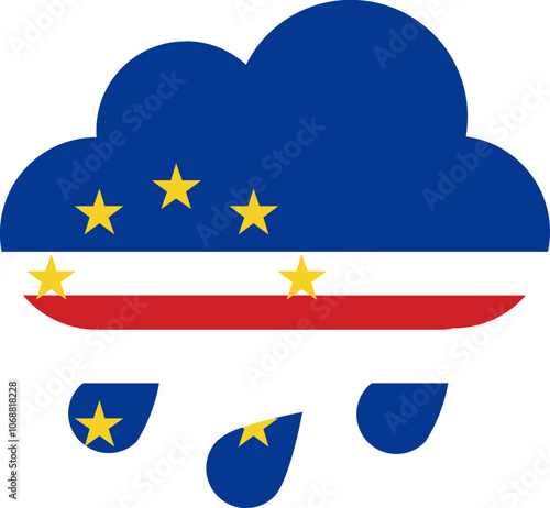 Cape Verde flag on Rain Drops Icon photo