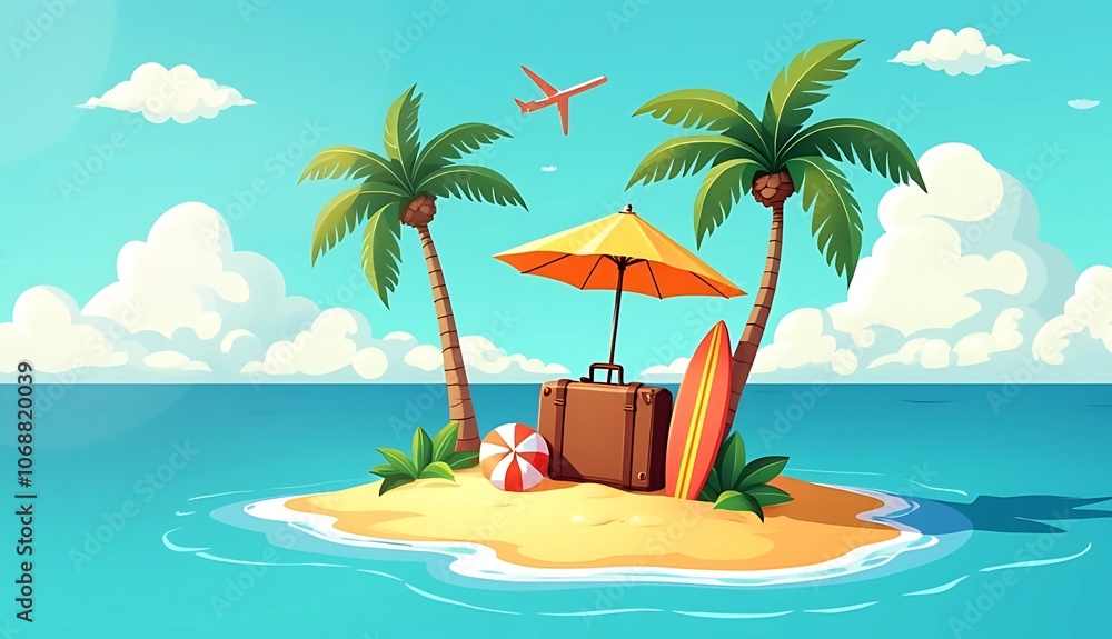 Obraz premium tropical island with palm trees