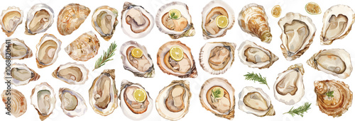 oyster watercolor clipart