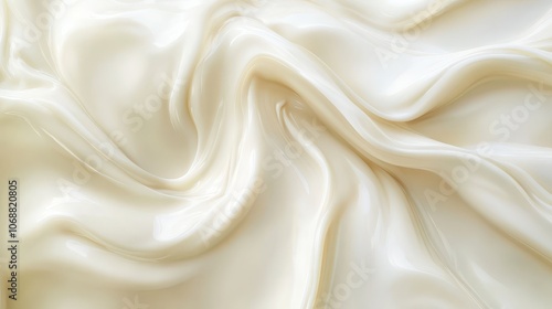 Silky milk rivulets swirling with creamy accents on a digital background: Velvety consistency and natural warmth for dairy beverage branding. High-resolution design.