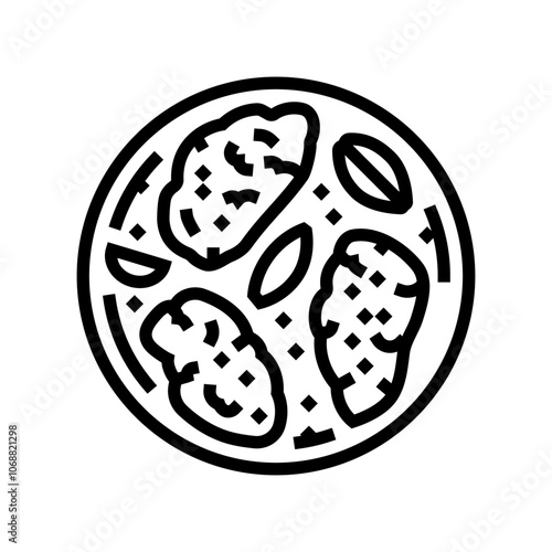 piccata chicken dish line icon vector. piccata chicken dish sign. isolated contour symbol black illustration