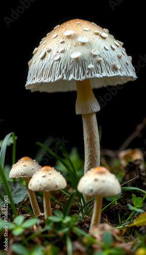 liberty caps also known as magic mushrooms growing in the wild isolated with white shades, png photo