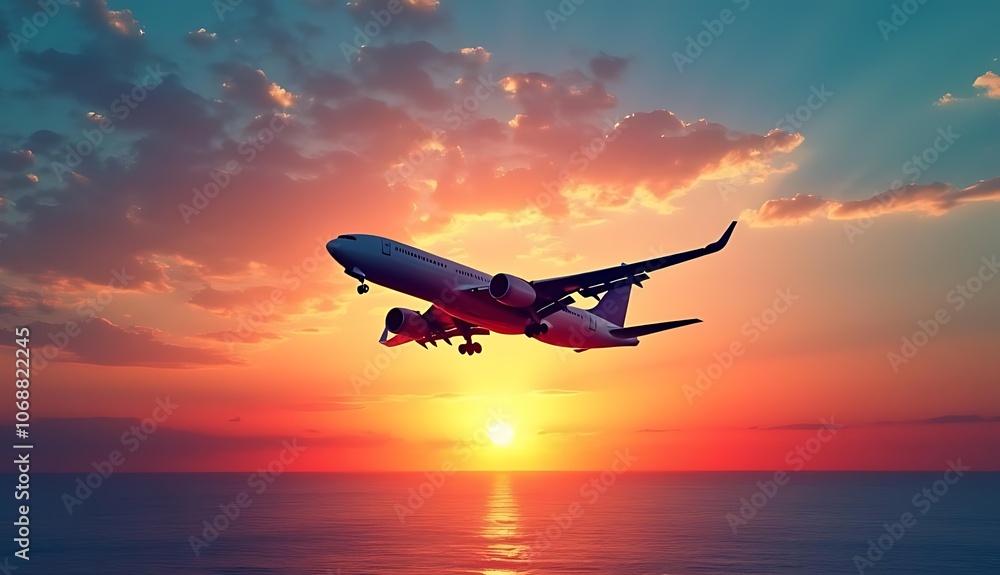 airplane in the sunset airplane in the sunset
