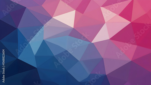 Abstract geometric background with blue and pink polygons.