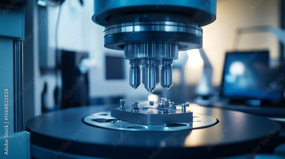 High-tech machine testing the tensile strength of a material, stress testing, product endurance validation High-tech machine testing the tensile strength of a material, stress testing, product endurance validation