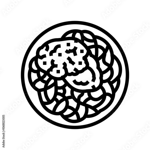 parmesan chicken dish line icon vector. parmesan chicken dish sign. isolated contour symbol black illustration