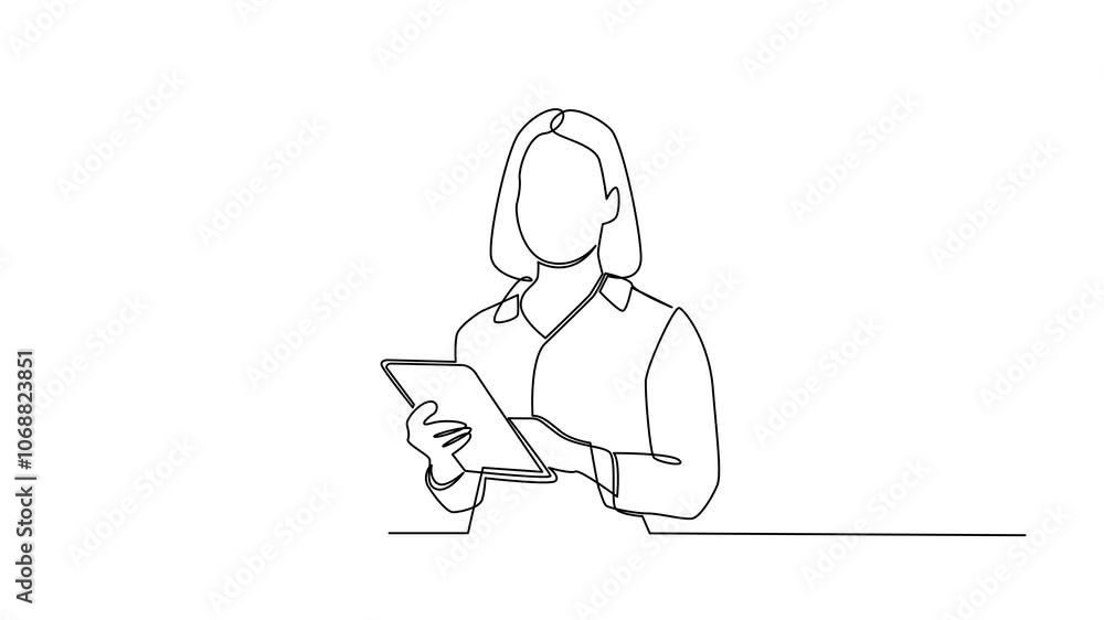 business woman continuous line business woman continuous line