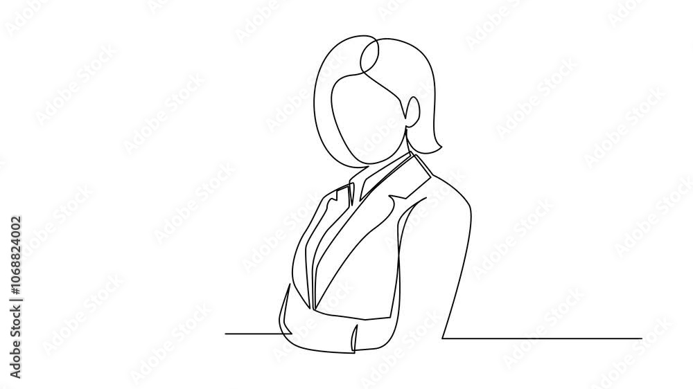 business woman continuous line business woman continuous line