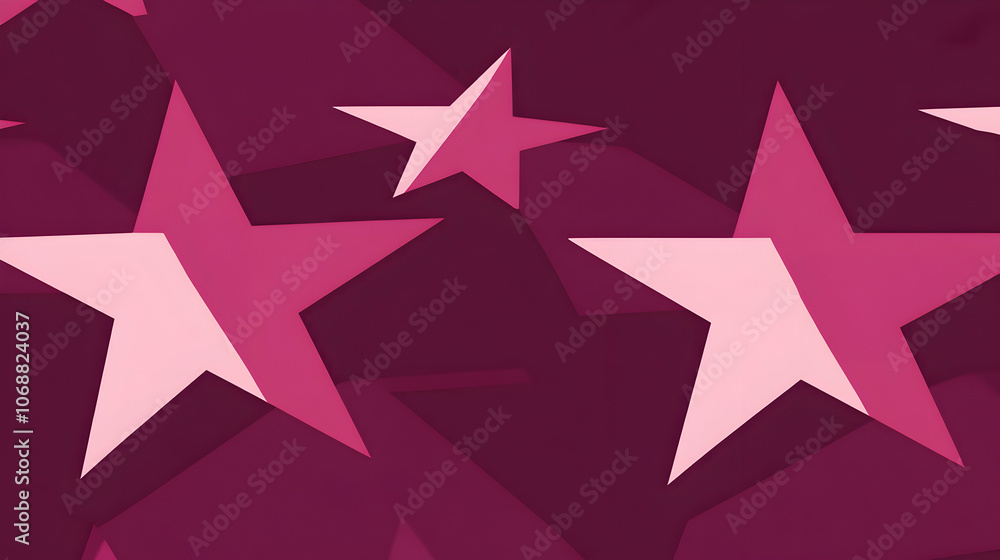 Abstract background with overlapping pink and red stars. Abstract background with overlapping pink and red stars.