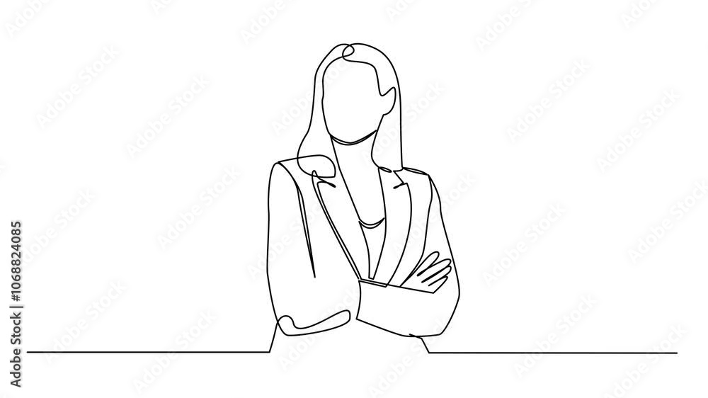 business woman continuous line business woman continuous line