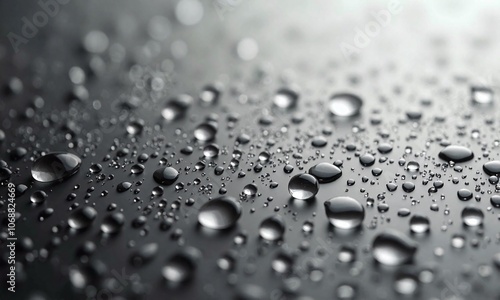 Water droplets condensation gray background macro photography high